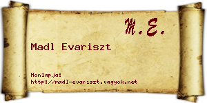 Madl Evariszt névjegykártya